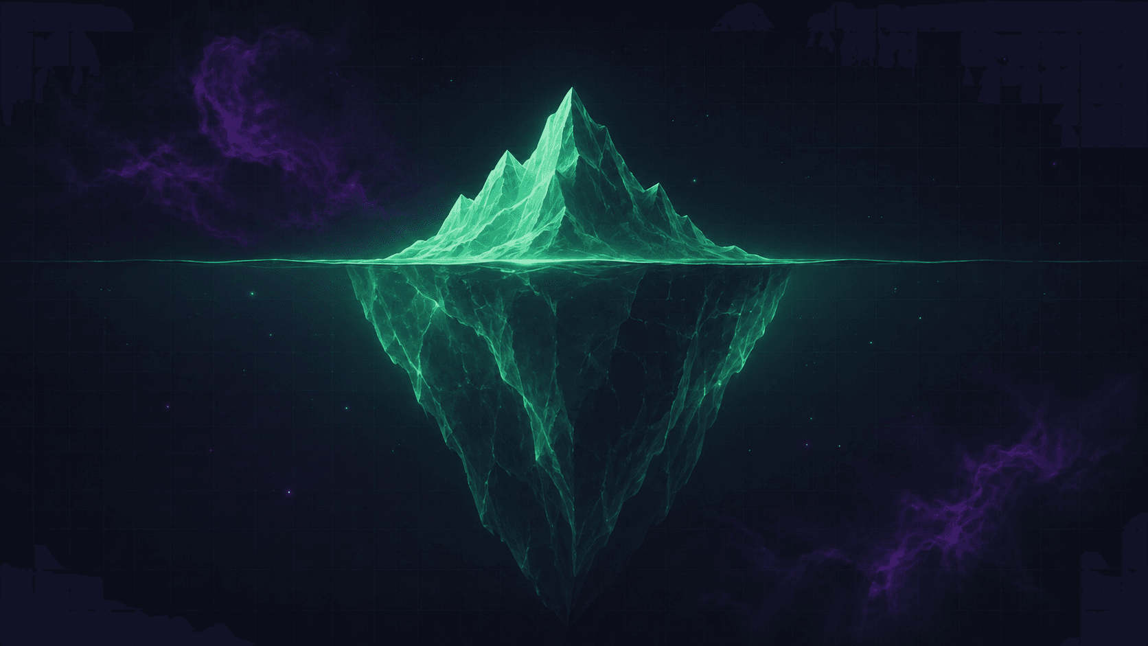 Iceberg representing Quetzalcoatl Core infrastructure and future possibilities